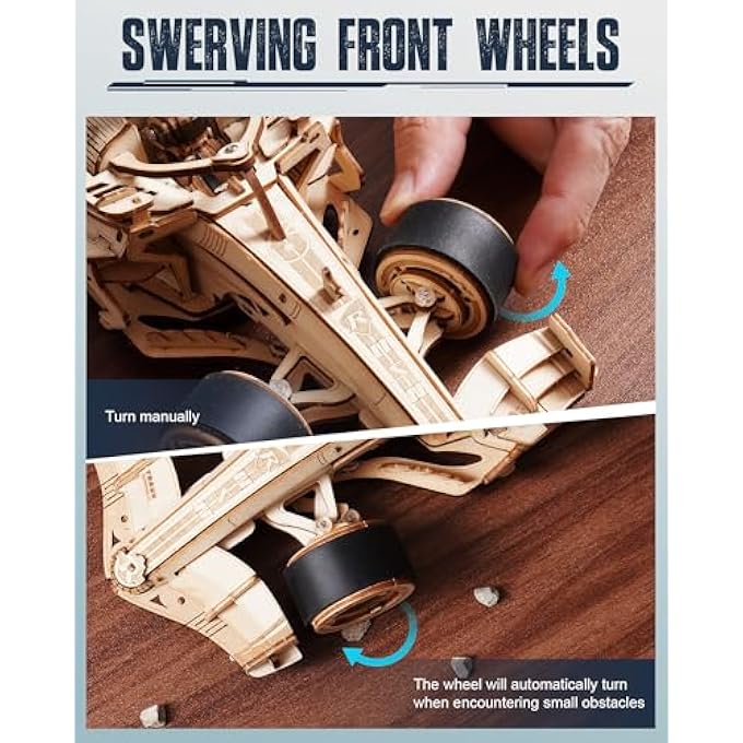 LK505 3D PUZZLE WOODEN PUZZLE ADULT MODEL KIT RACING CAR 5H CONSTRUCTION GIFTS TEENAGER CHILDREN MECHANICAL ROARING MOTOR 8-10 M FORWARD MOVEMENT - Image 4